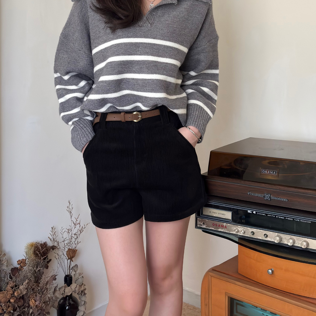 暖冬燈心絨短褲1