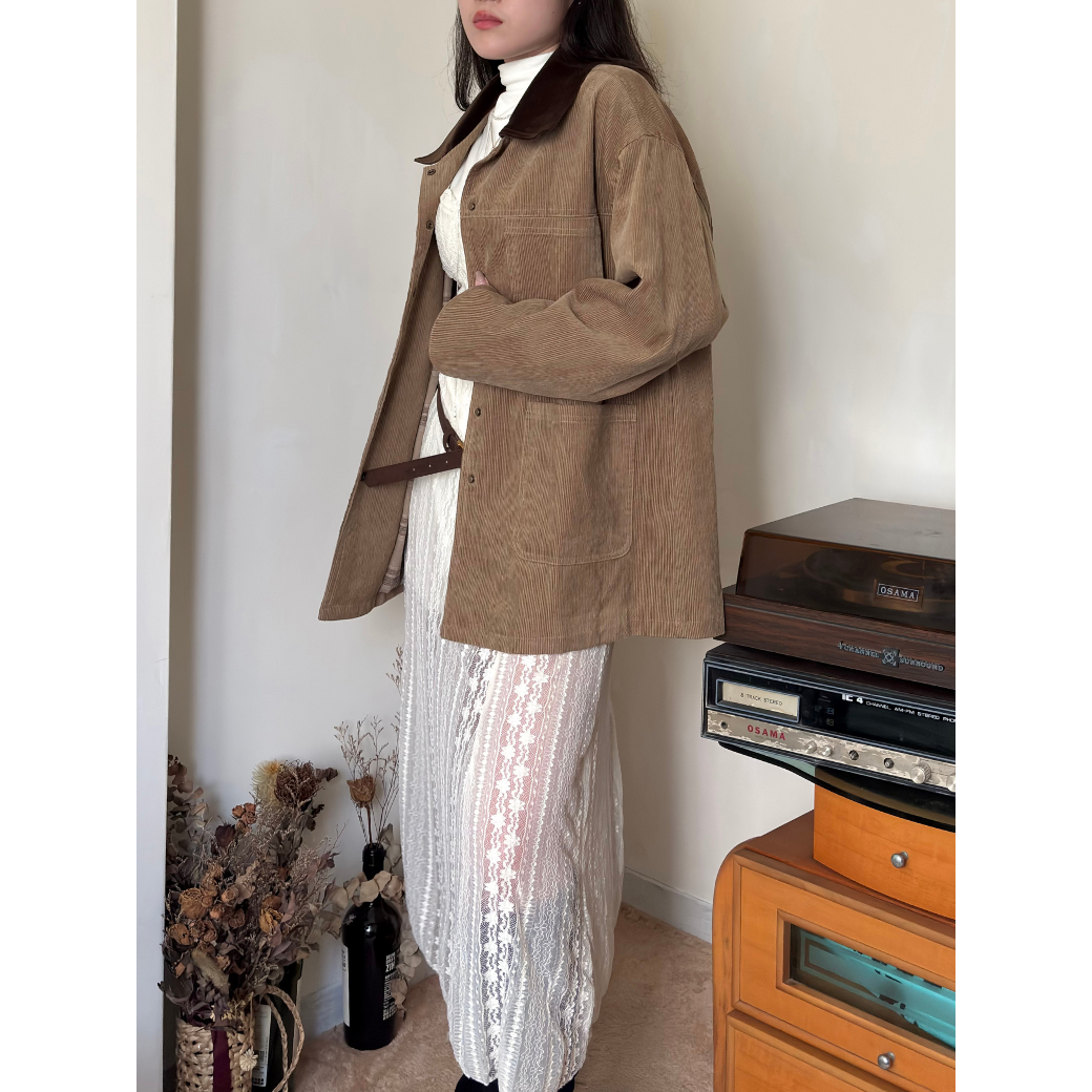 巴恩風燈芯絨外套3