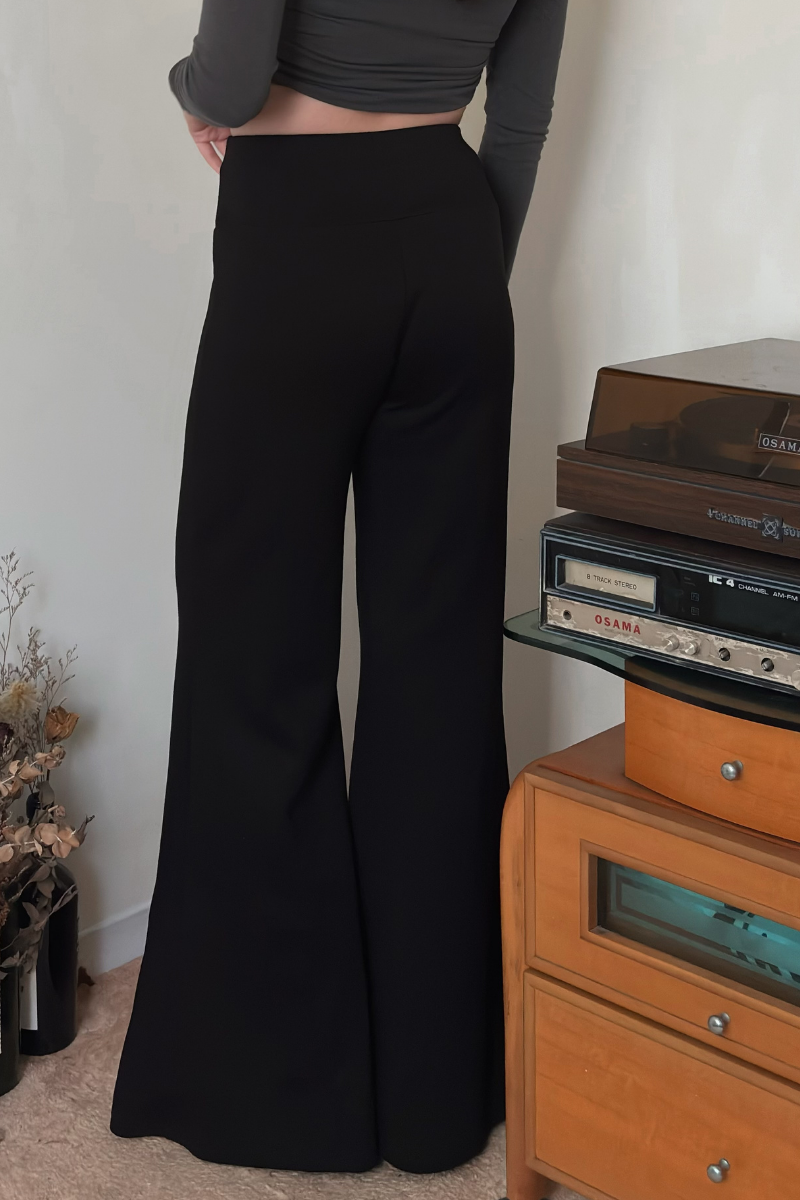 黑色棉喇叭褲_3_800x1200