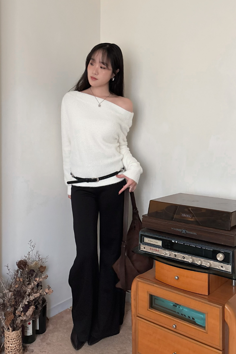 黑色棉喇叭褲_6_800x1200