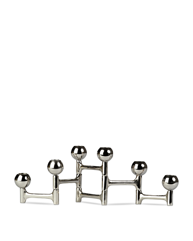 Candle Holder Folding Round Silver