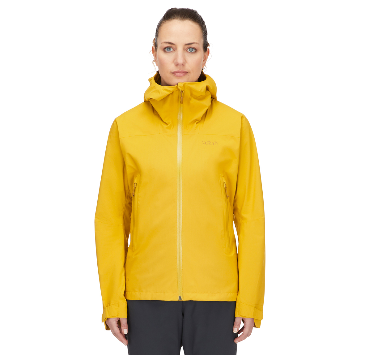 Womens_Downpour_Light_Jacket_Sahara_QWG_91_SAH_Model_Front_Crop