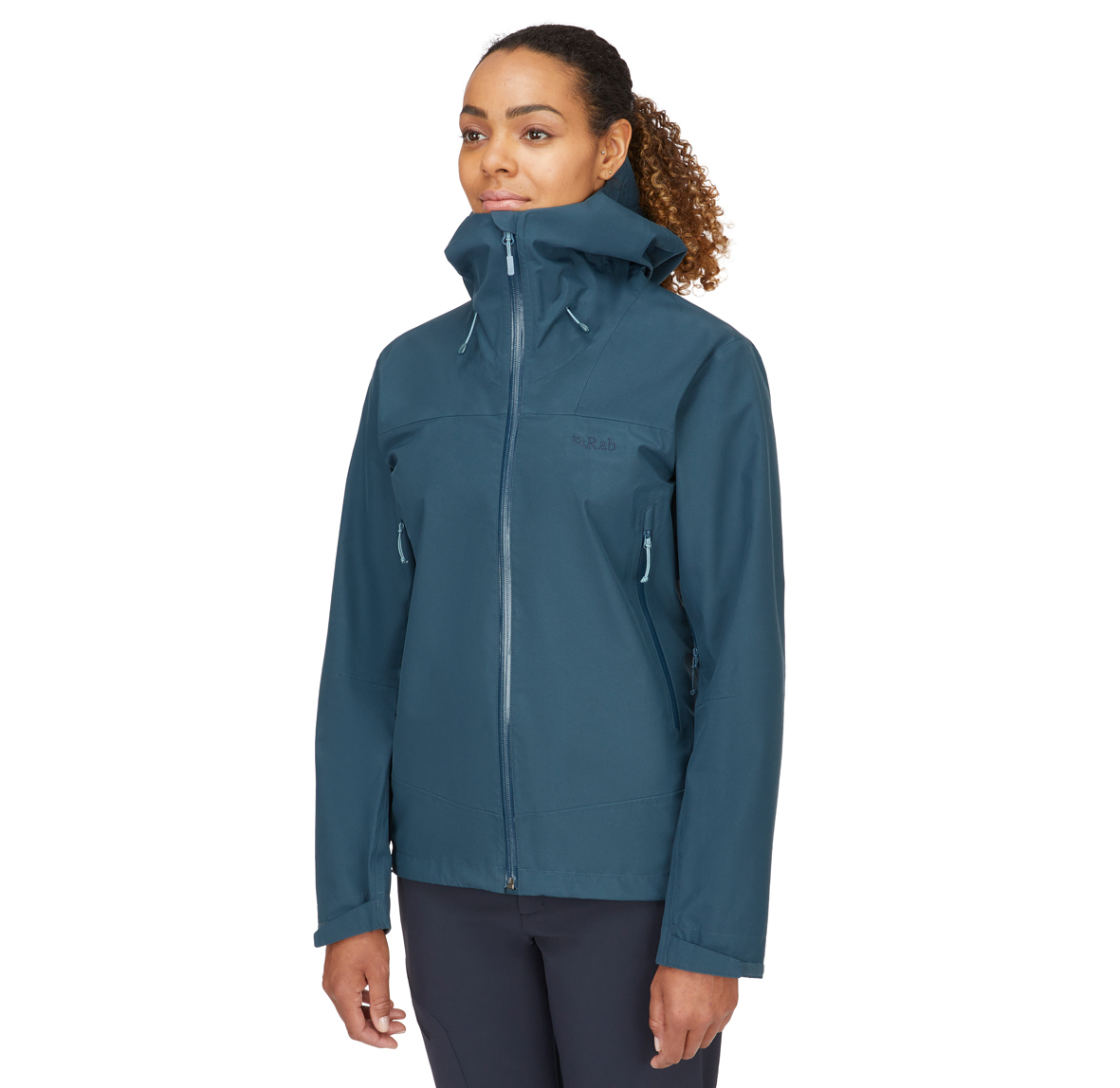 Womens_Namche_GTX_Jacket_OrionBlue_QWH_78_ORB_Model_Front_Angle