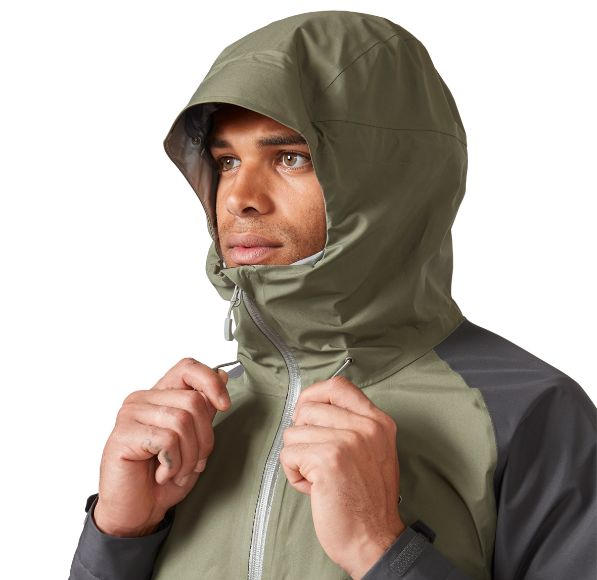 Namche_Paclite_Jacket_Graphene_LightKhaki_QWH_59_GLK_Model_Detail_04