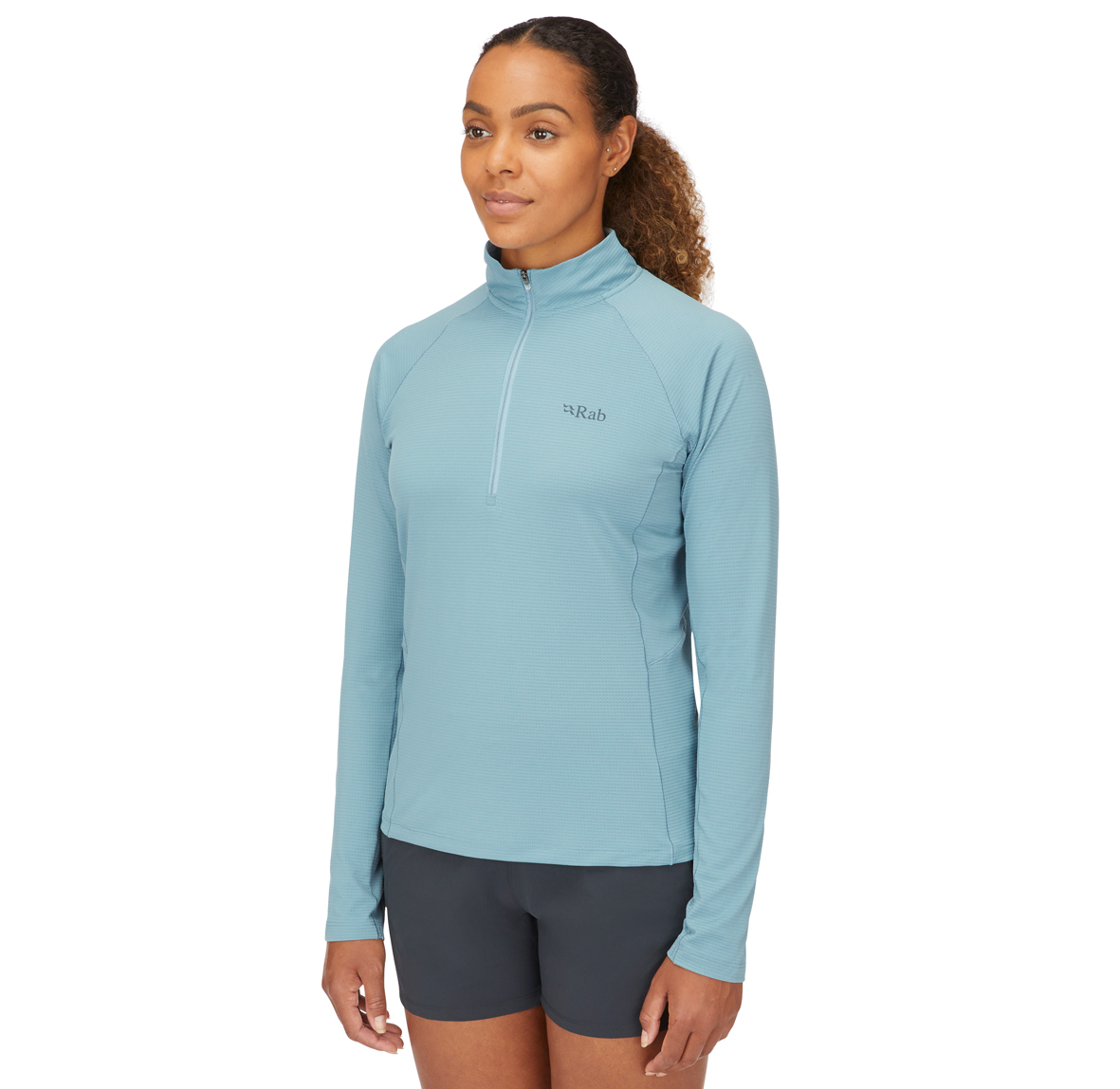 Womens_Sonic_LS_Zip_Citadel_QBL_04_CIT_Model_Front_Angle