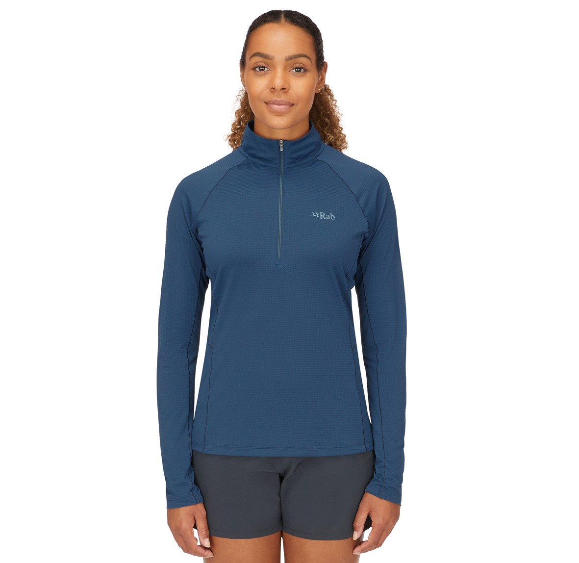 Womens_Sonic_LS_Zip_TempestBlue_QBL_04_TMB_Model_Front_Crop
