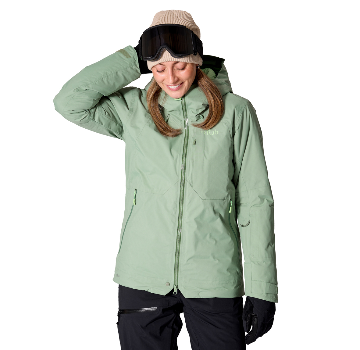 Womens_Optical_Down_Jacket_DarkFigGreen_QWI_64_DFG_model_front3