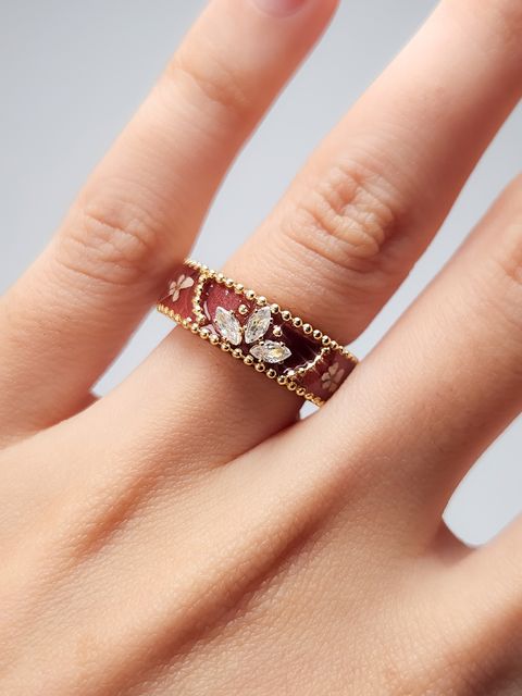 Timora Ring in Wine Red