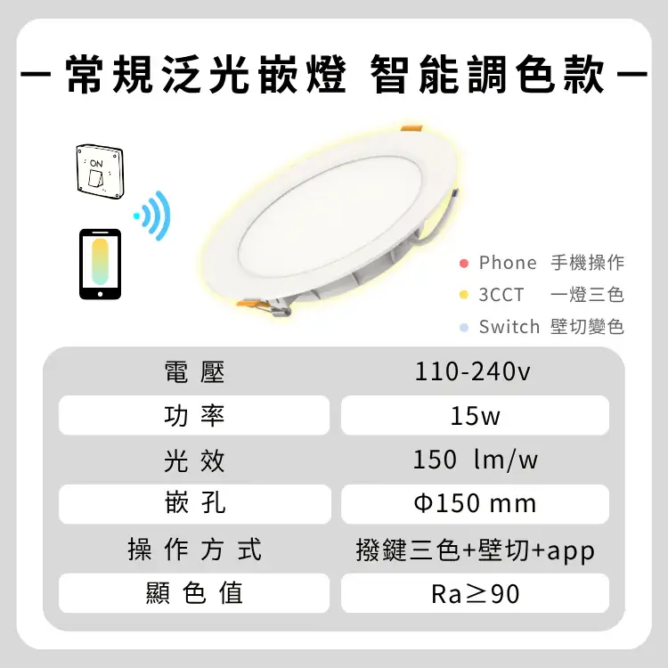 15W崁燈(Φ150) 常規