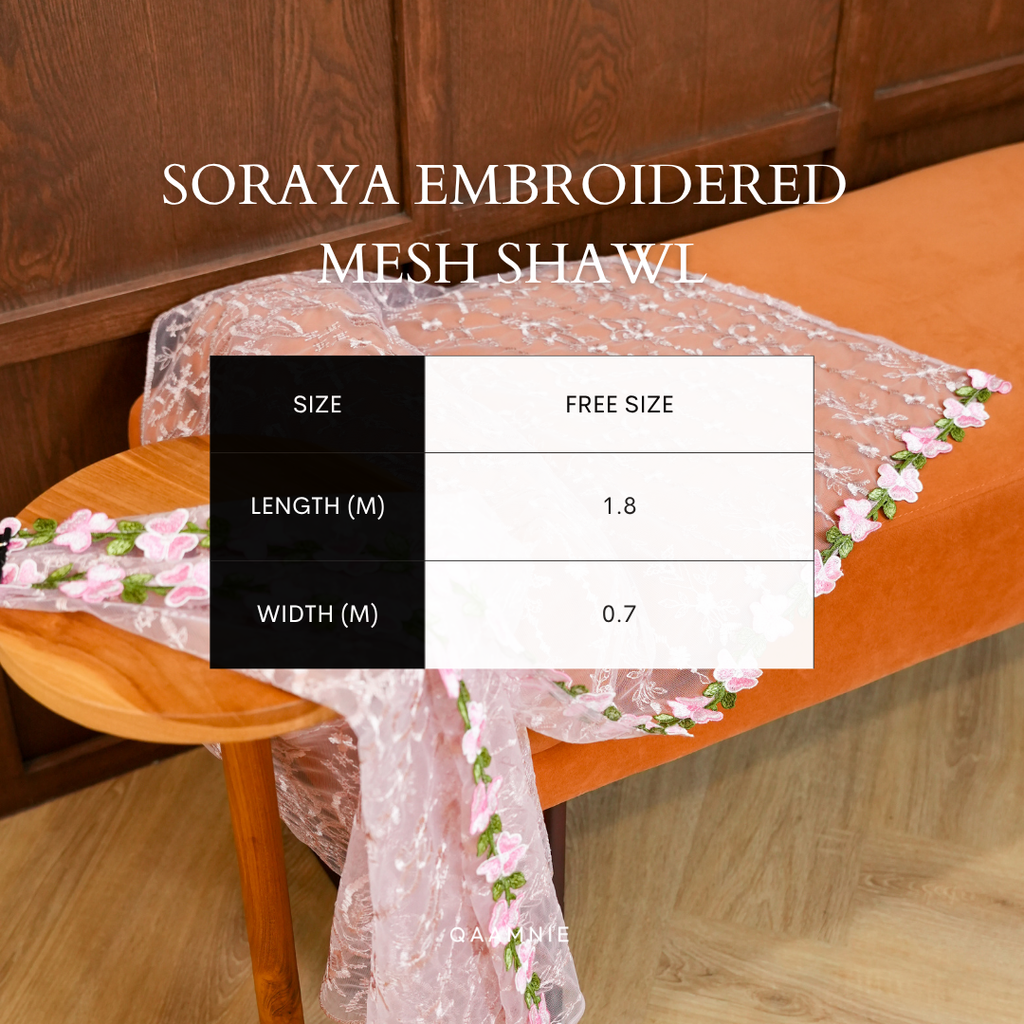 SORAYA EMBROIDERED MESH SHAWL