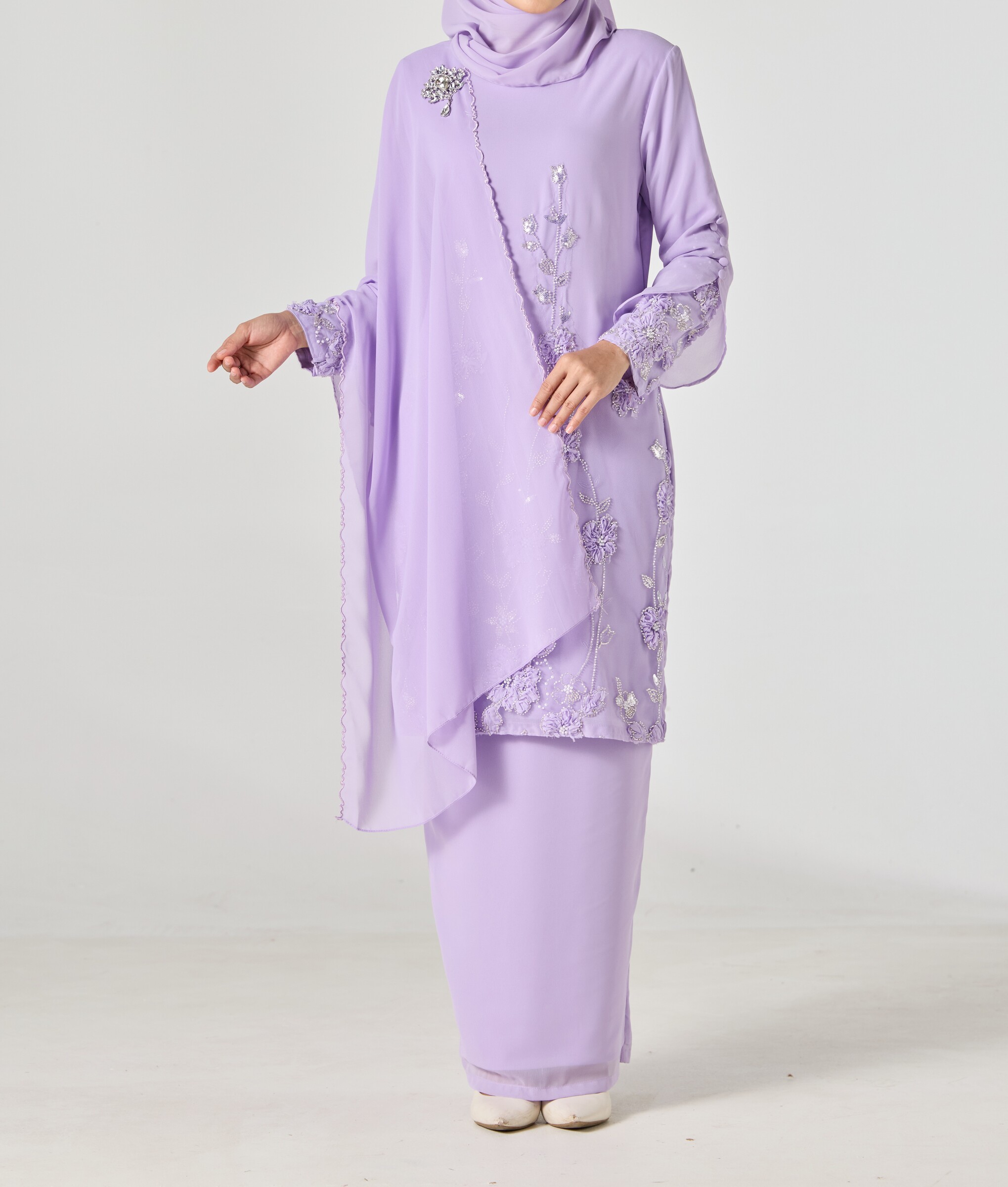lilac chiffon shawl