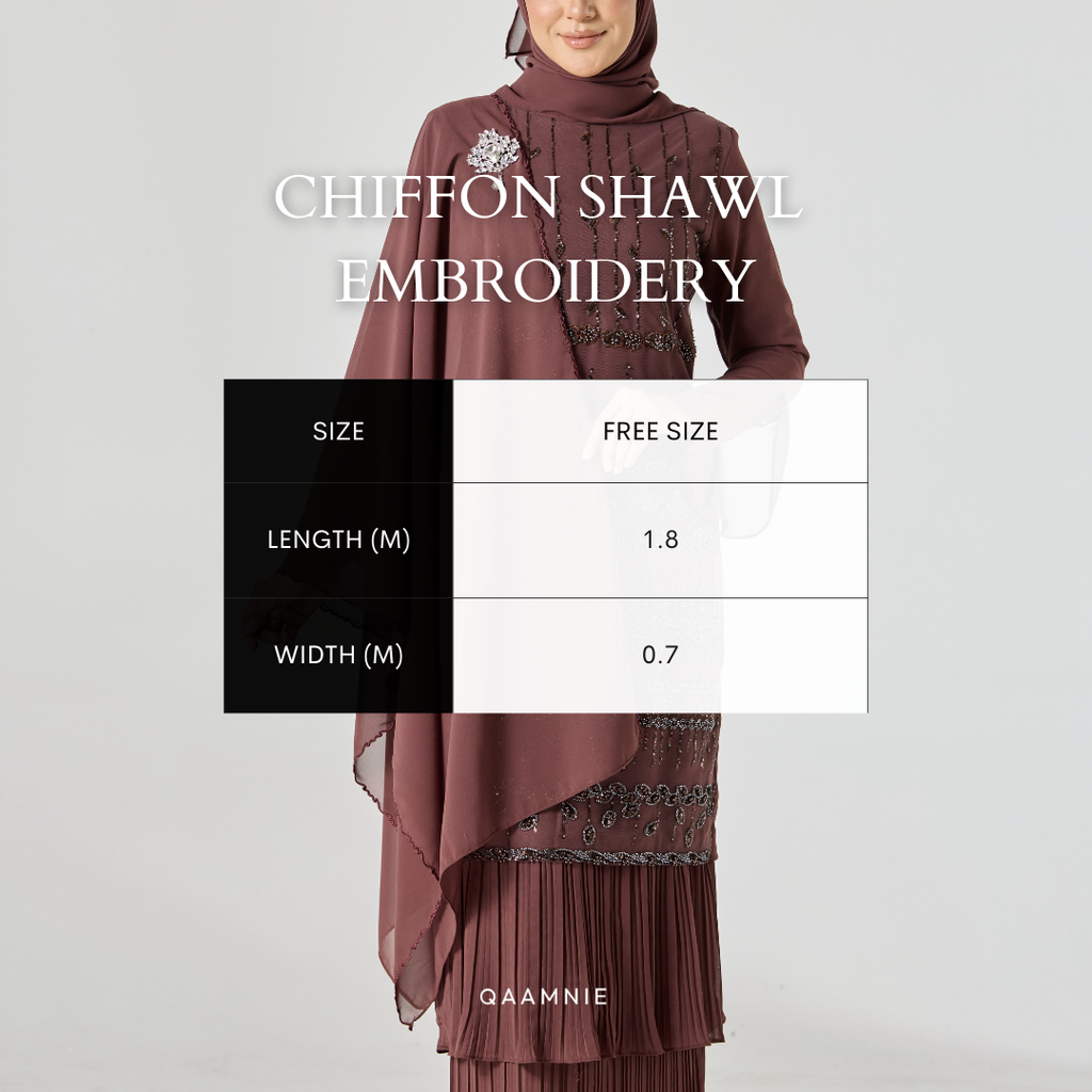 chiffon shawl  embroidery