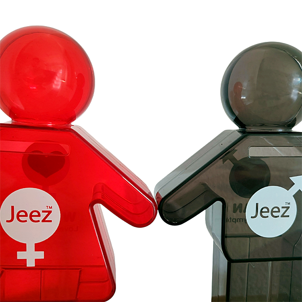 Jeez Man Woman Coin Box Close Up