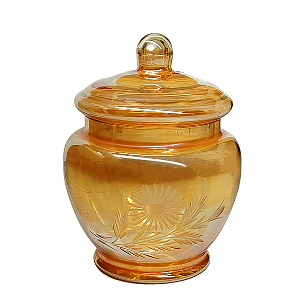 Vintage 60s Carnival Glass Jar Flower