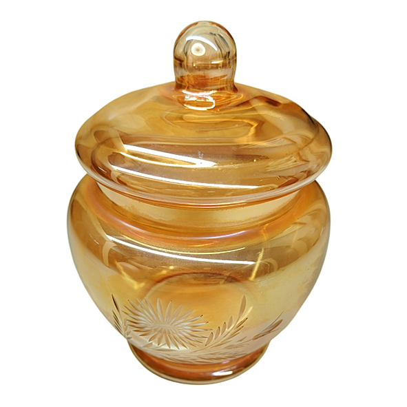 Vintage 60s Carnival Glass Jar