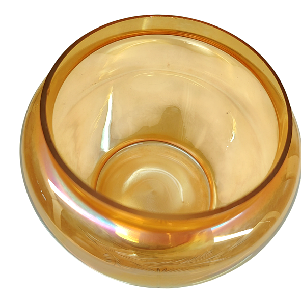 Vintage 60s Carnival Glass Jar Inside