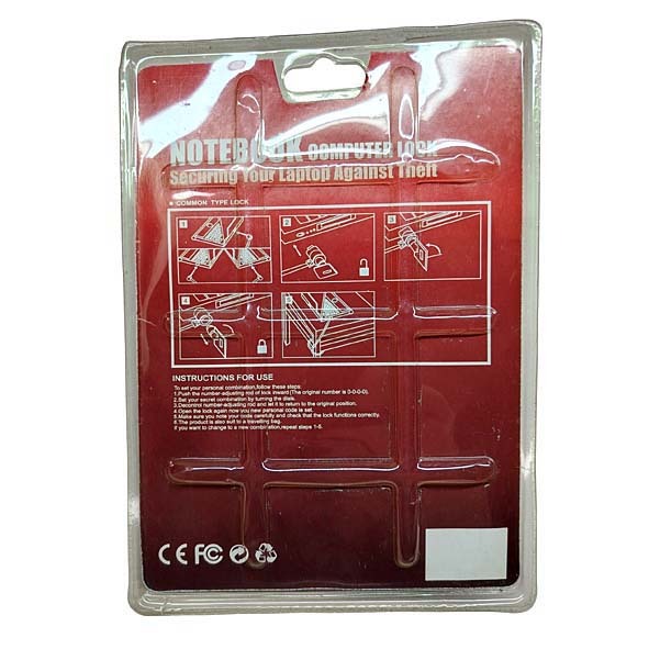 Elephant Laptop Security Cable Lock Back