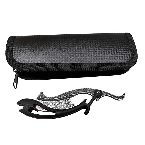 Fury Damascus Flipper Folding Razor Set