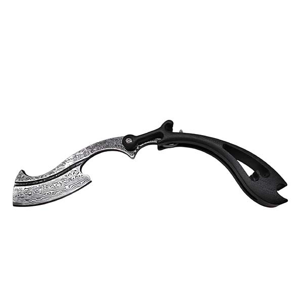 Fury Damascus Flipper Folding Razor 2