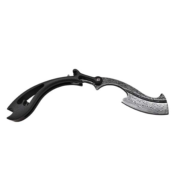 Fury Damascus Flipper Folding Razor