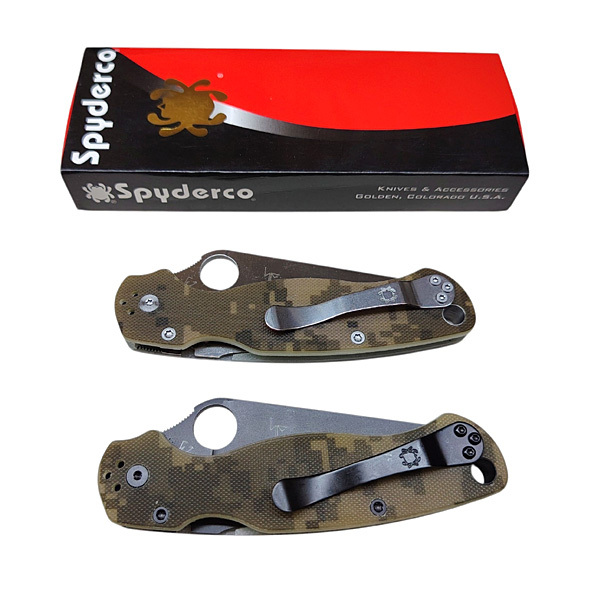 Spyderco Para Military 2 Folding Knife Digital Camo G10 Set