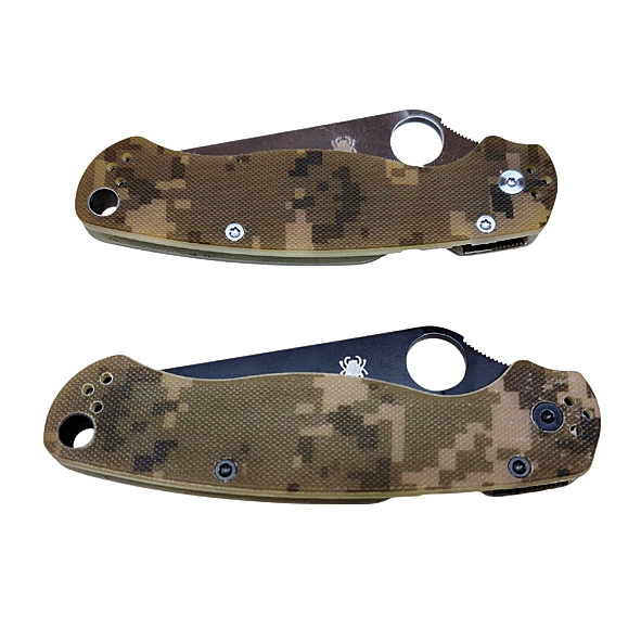 Spyderco Para Military 2 Folding Knife Digital Camo G10 Close