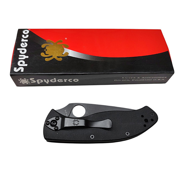 Spyderco Tenacious G10 Folding Knife Black C122GBBKP Set