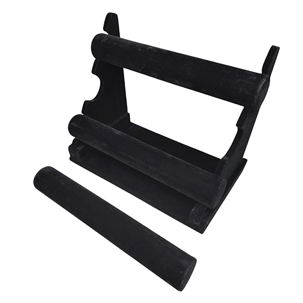 3 Tier Black Velvet Bracelet Watch Display Bar
