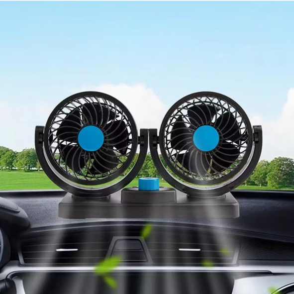 Rotatable Car Double Fan