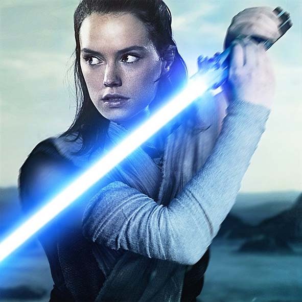 Star Wars Rey Jedi Training Force FX Lightsaber The Black Series Poster