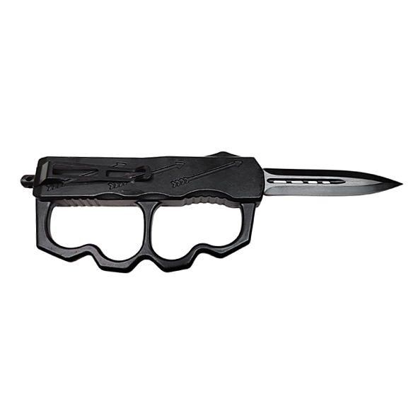 Microtech DE Knuckle OTF Knife Carbon Fiber Inlay Handle Back