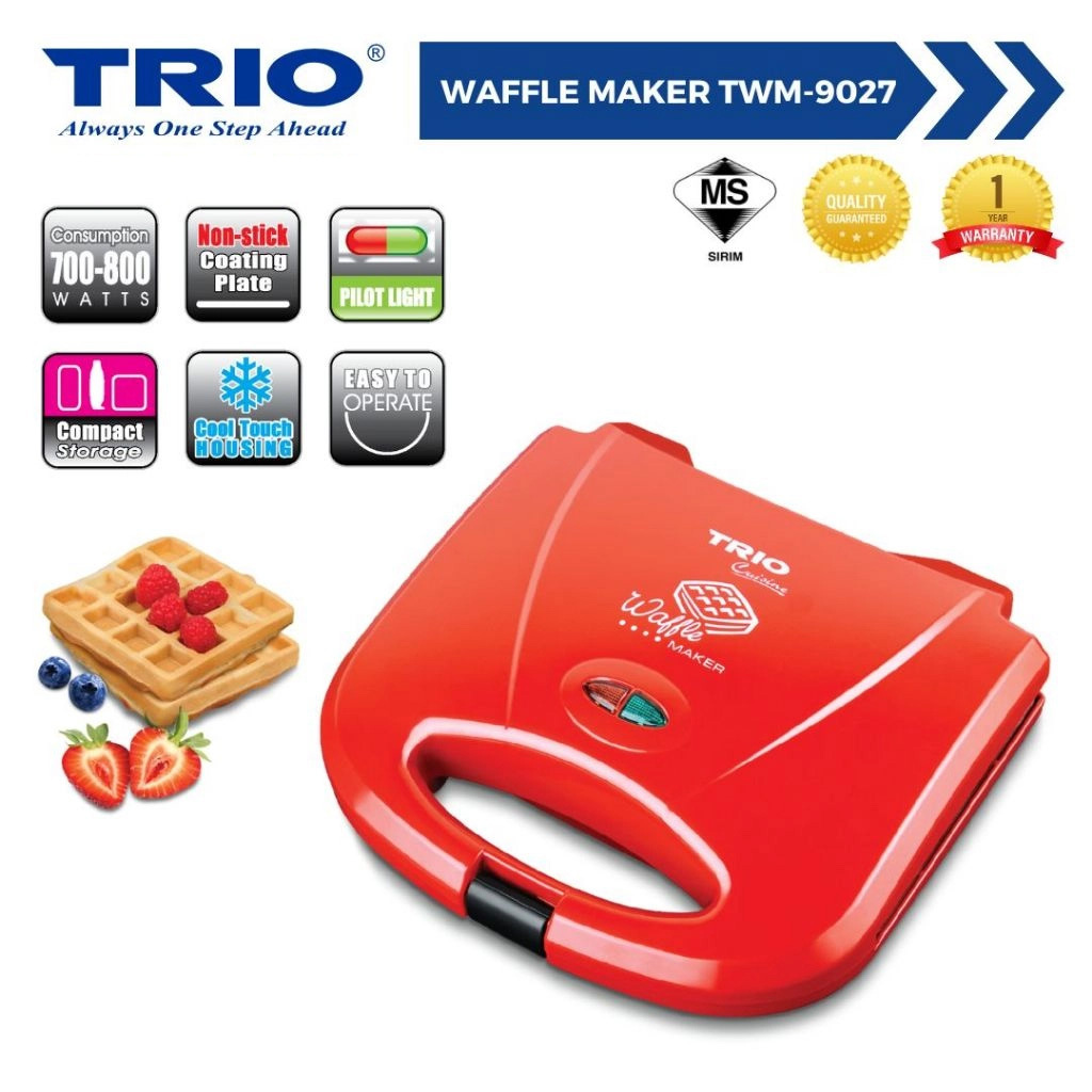 Trio Waffle Maker with Non-stick Coating TWM-9027 Main Specs