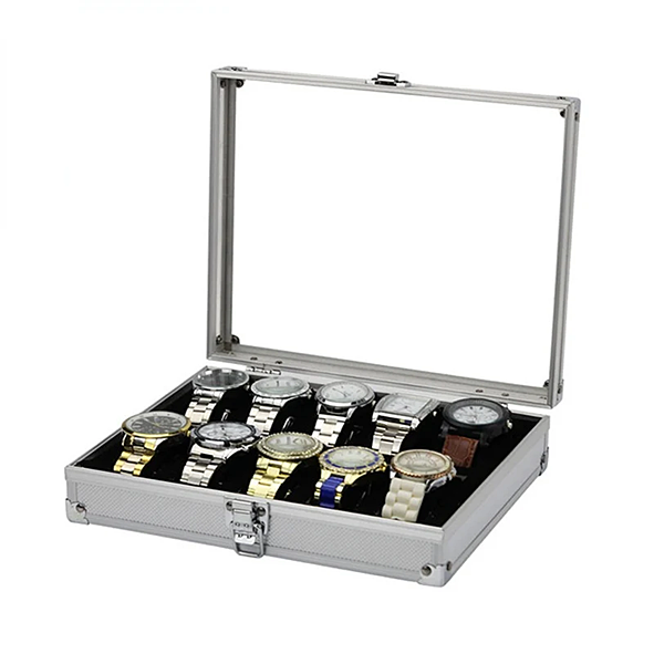 12 Slot Aluminium Watch Box Watch Open 2