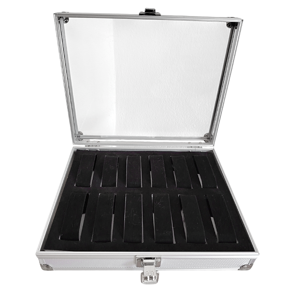 12 Slot Aluminium Watch Box Open