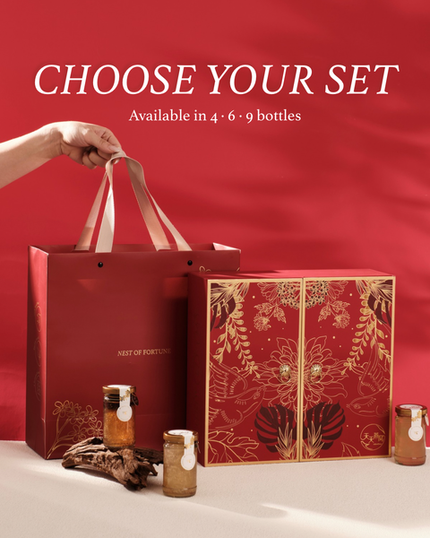 Nest of Fortune Freshly Boiled Bird’s Nest Gift Set  Trusted Premium Bird’s Nest Gift for Wellness and Gifting  Nest of Fortune is our signature freshly boiled bird’s nest gift collection,