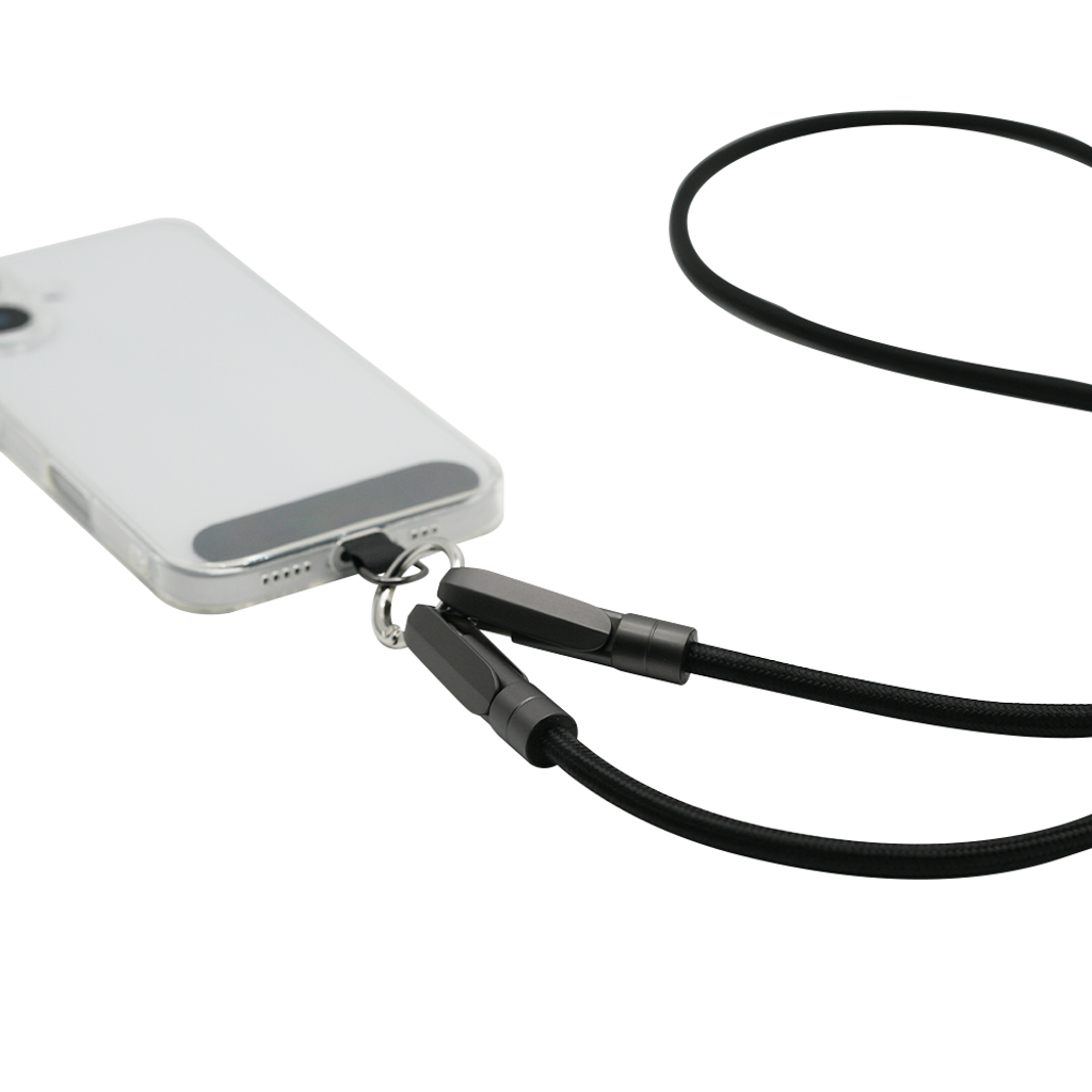 你最搖擺二合一充電手機繩_黑1