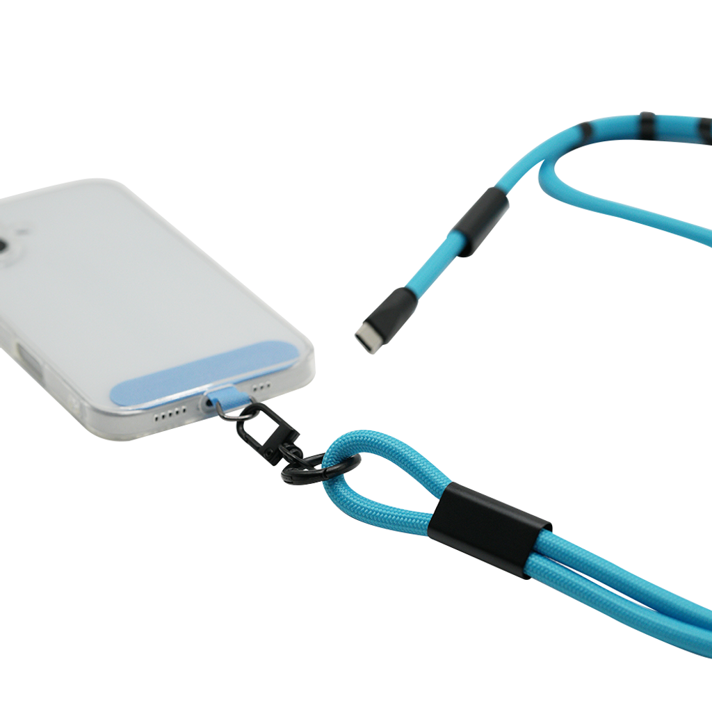 自由伸縮二合一充電手機繩_藍1