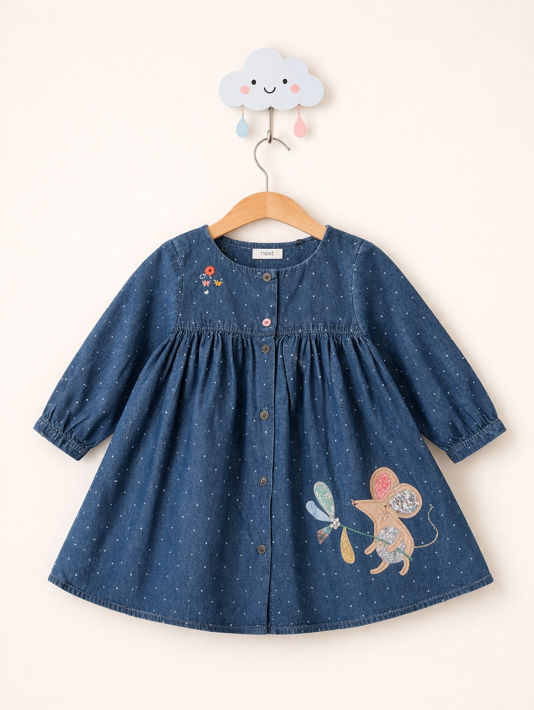 Cute denim dress with cloud hook