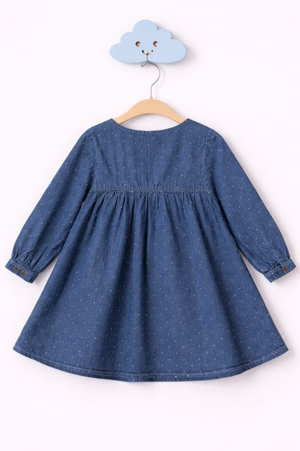 Denim dress on cloud hook