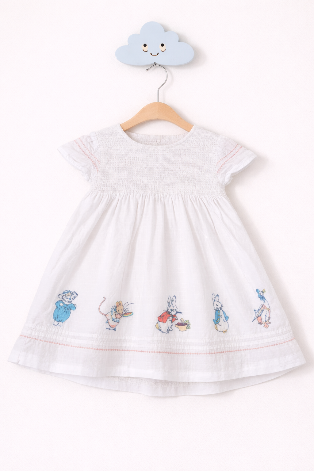 Whimsical Beatrix Potter dress display