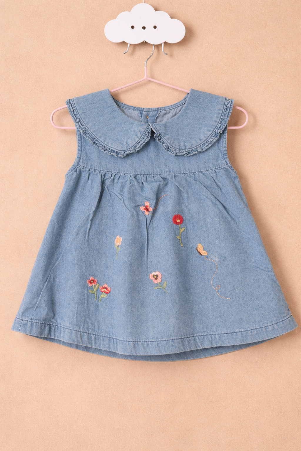 Denim top with floral embroidery (1)