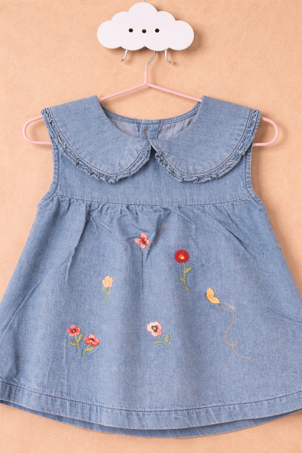 Denim top with floral embroidery (2)