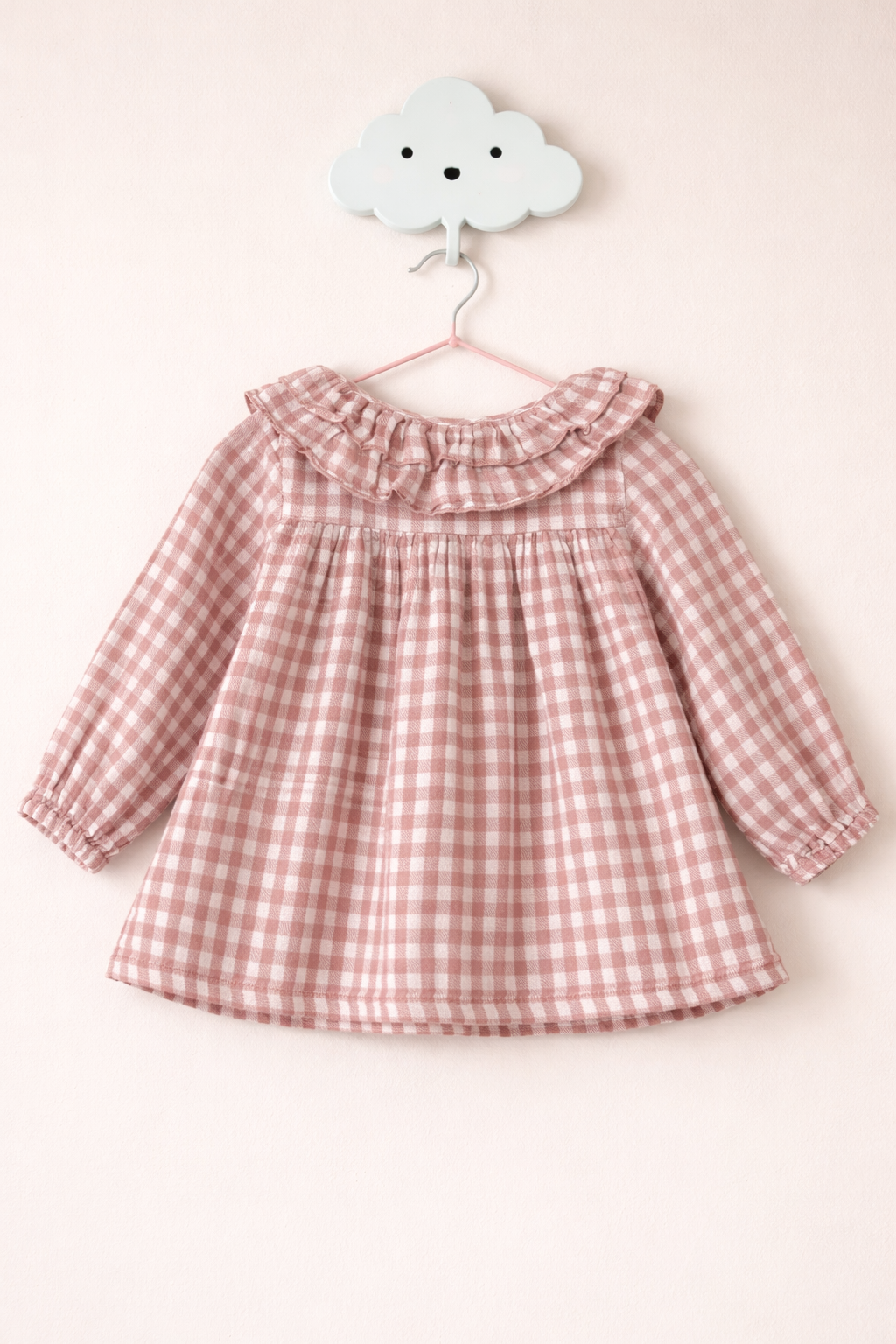 Soft gingham blouse on cloud hook
