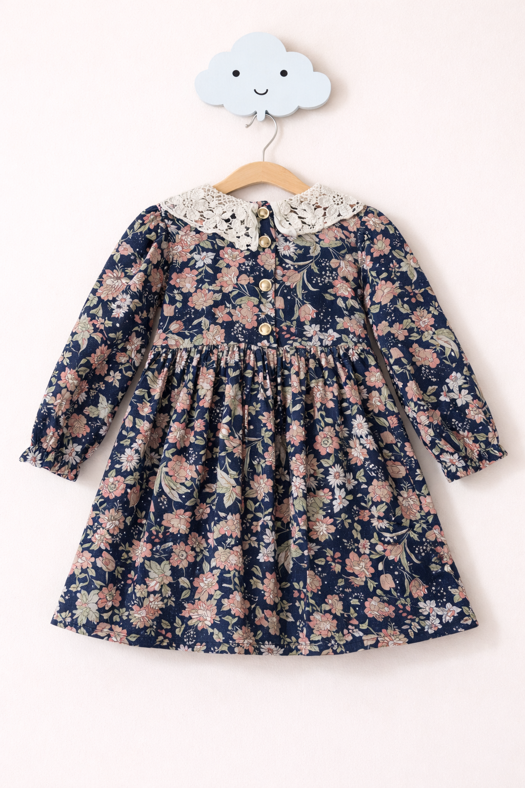 Floral dress on cloud-shaped hook (1)