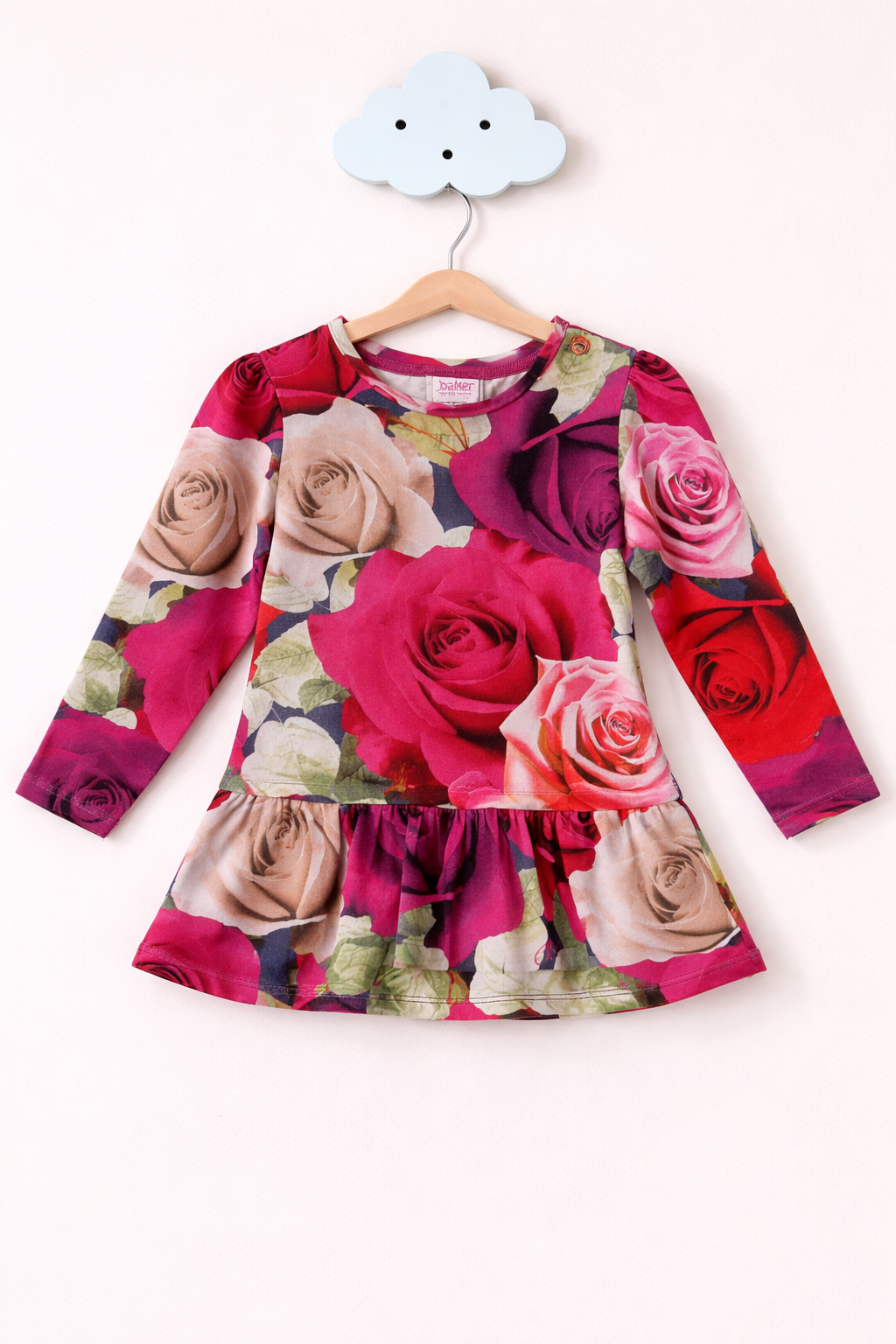 Rose print tunic dress on display