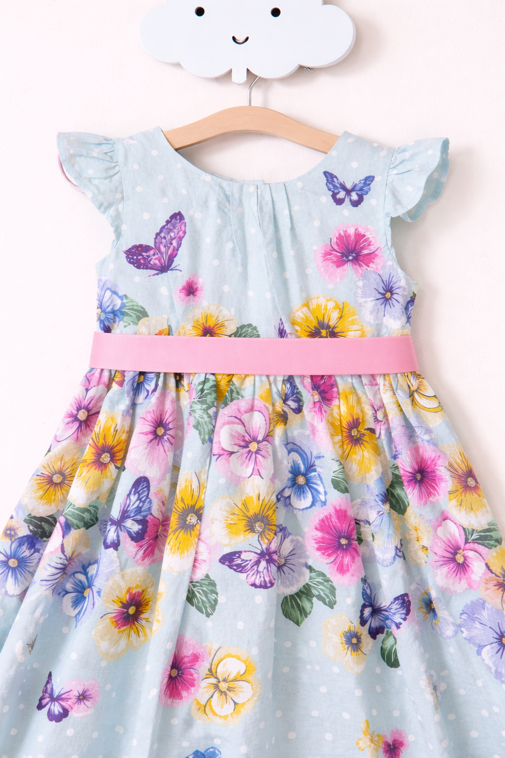 Floral dress with butterfly details