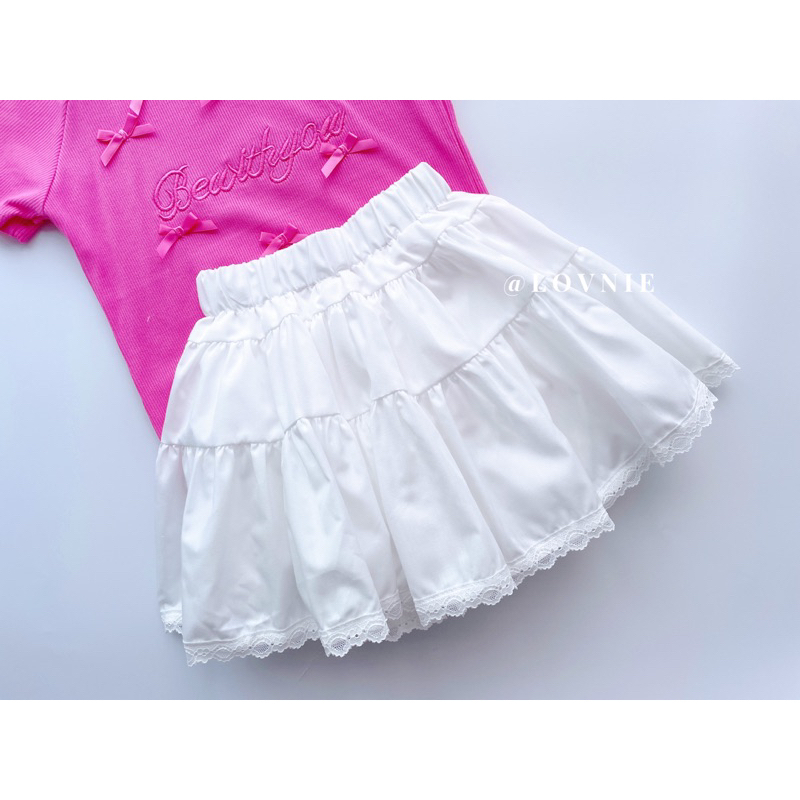 L8442_29 Baby Girls White Skirt Pant 女宝白色花边裤裙– Lovnie