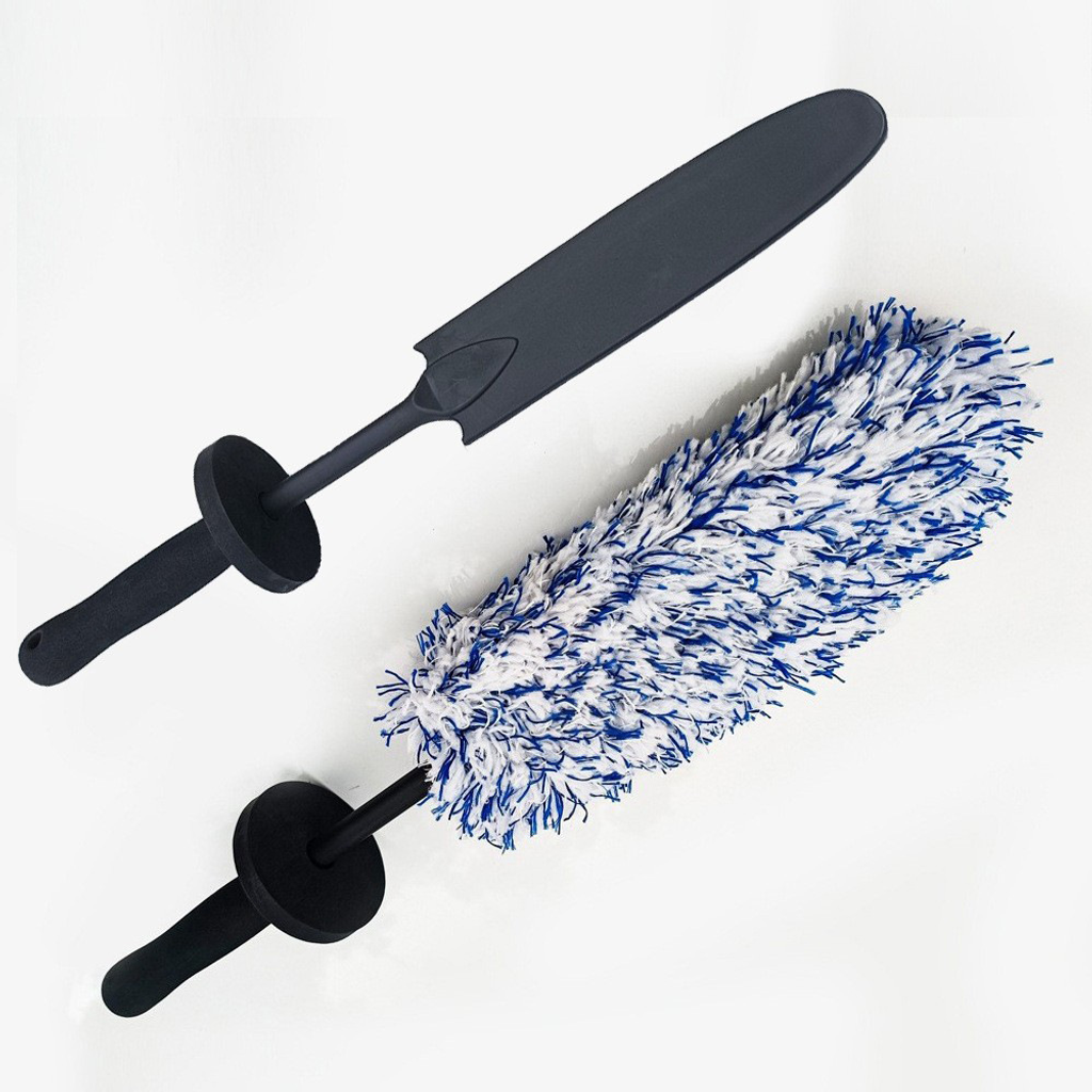 超細纖維輪圈刷-藍白