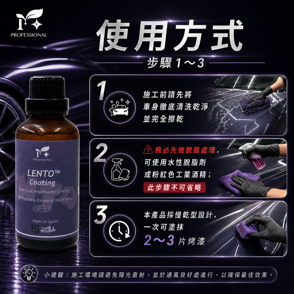 LENTO™ Coating 50ml_使用方式1-3