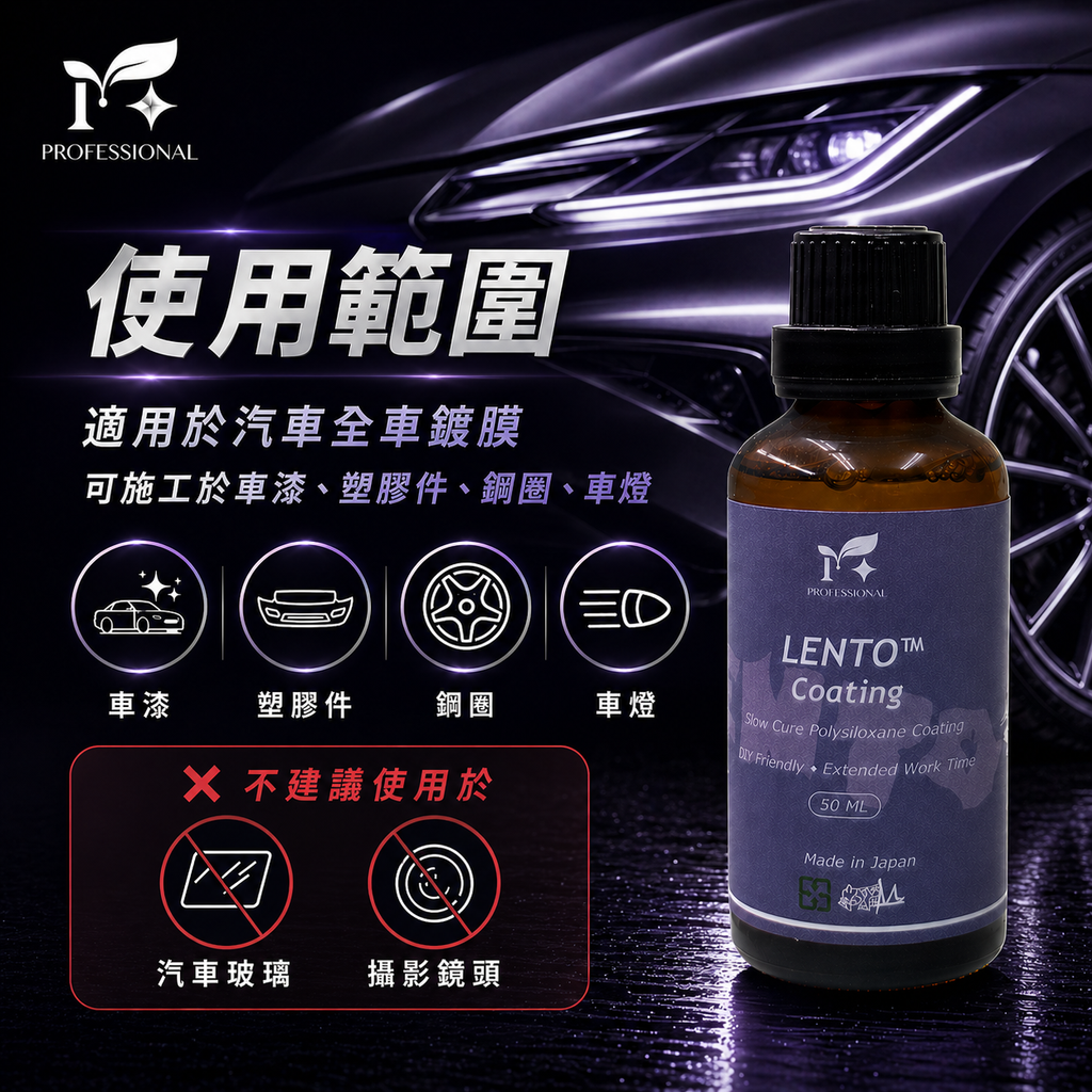 LENTO™ Coating 50ml_使用範圍